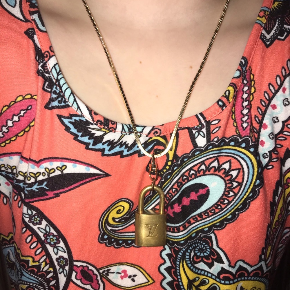 Vintage Saks Fifth Ave L.V Lock Necklace-No key